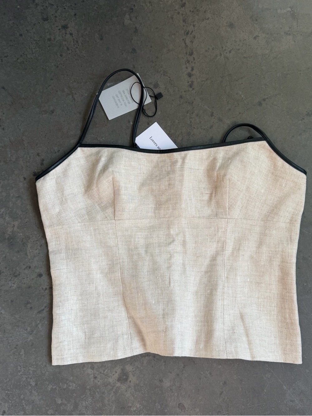 NWT Lovers + Friends × Maggie MacDonald Miles Top in Natural & Black | MEDIUM - Picture 2 of 5